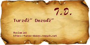 Turzó Dezső névjegykártya